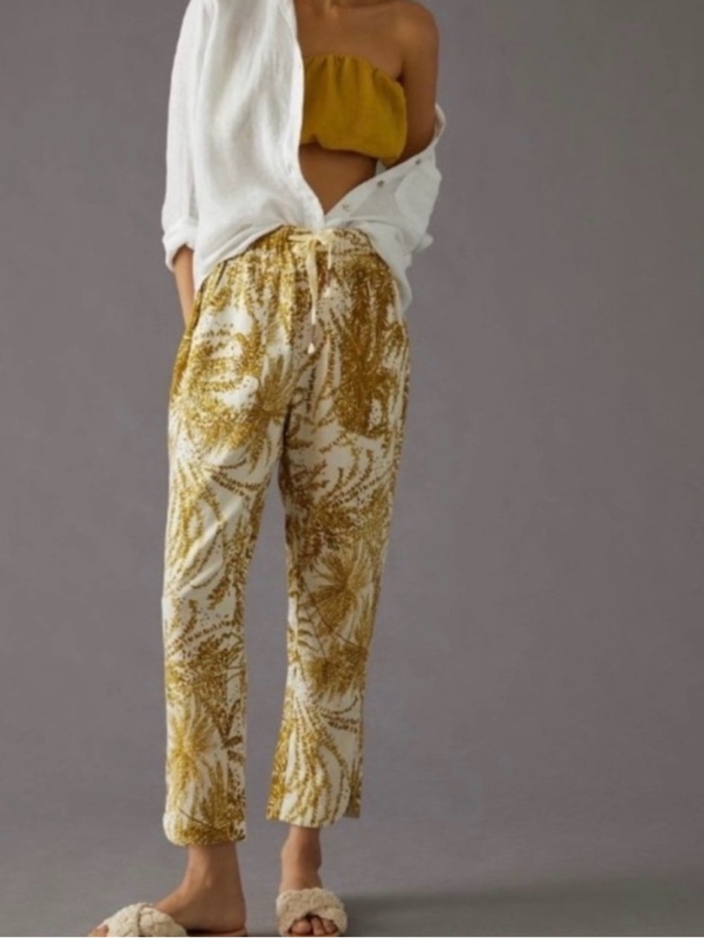 Anthropologie | The Cottage | Pilcro Linen Blend Cropped Pants